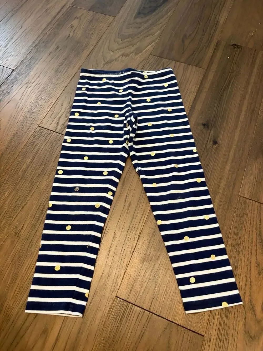 Old Navy Striped Gold Dot Leggings S/P (6-7)